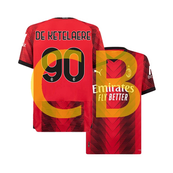 Fußballtrikot AC Mailand charles de ketelaere 90 Herren Heim 2023-2024 Kurzarm