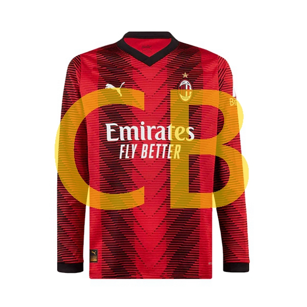 Fußballtrikot AC Mailand Herren Heim 2023-2024 Langarm