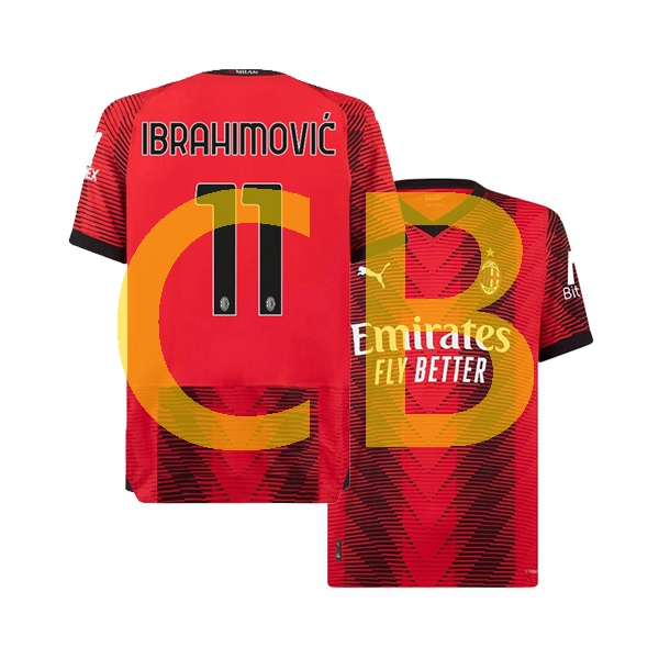 Fußballtrikot AC Mailand Ibrahimović 11 Herren Heim 2023-2024 Kurzarm