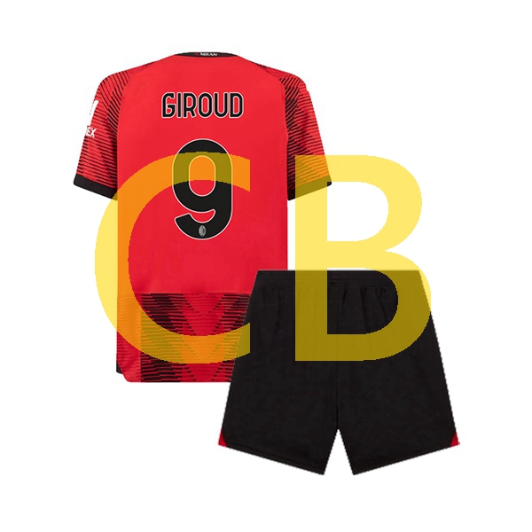 Fußballtrikot AC Mailand olivier giroud 9 Kinder Heim 2023-2024 Kurzarm