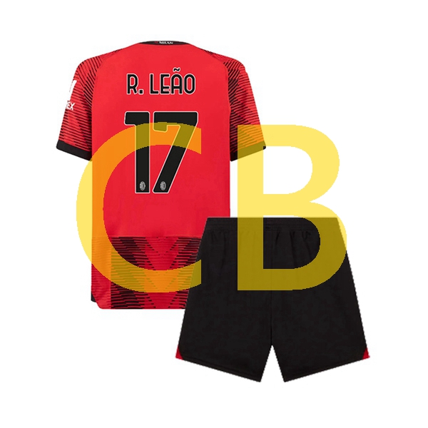 Fußballtrikot AC Mailand rafael leao 17 Kinder Heim 2023-2024 Kurzarm