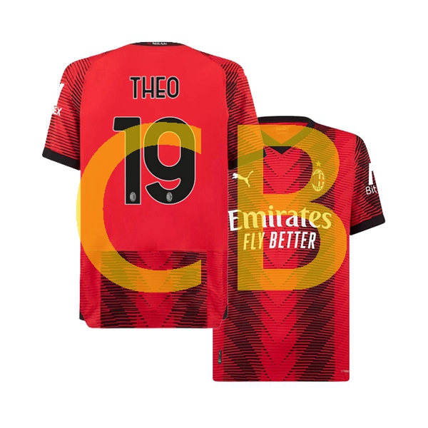 Fußballtrikot AC Mailand theo hernandez 19 Herren Heim 2023-2024 Kurzarm