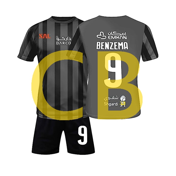 Fußballtrikot al-ittihad fc benzema 9 Kinder Auswärts 2022-2023 Kurzarm