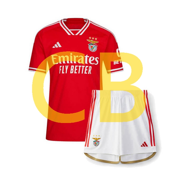 Fußballtrikot Benfica Kinder Heim 2023-2024 Kurzarm