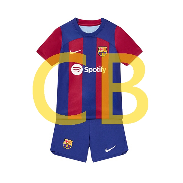 Fußballtrikot FC Barcelona Kinder Heim 2023-2024 Kurzarm