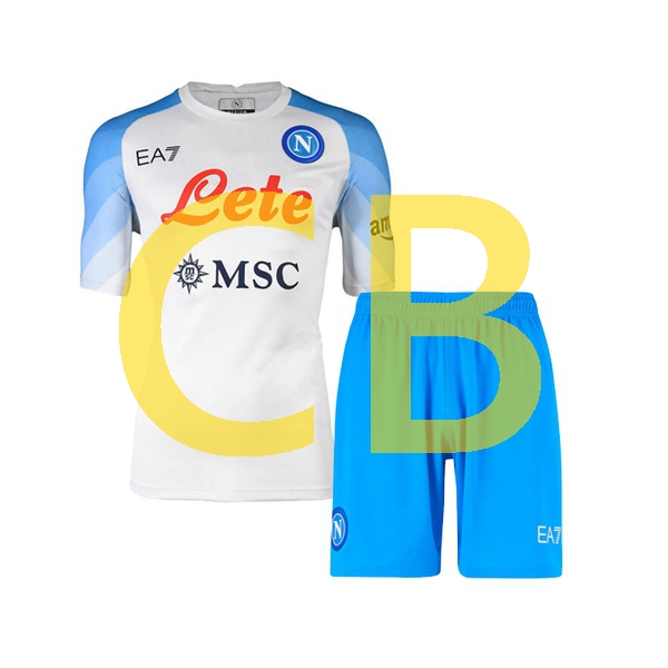 Fußballtrikot SSC Neaples Kinder Auswärts 2022-2023 Kurzarm