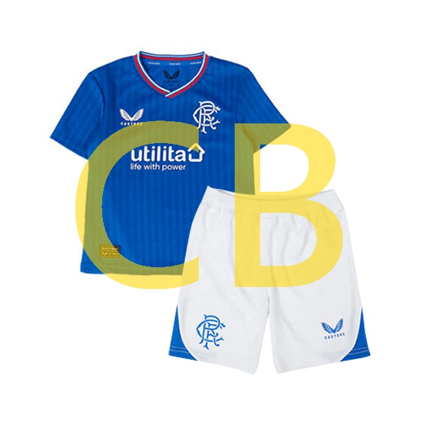 Fußballtrikot Rangers Kinder Heim 2023-2024 Kurzarm