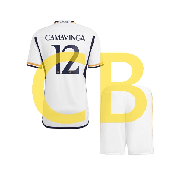Fußballtrikot Real Madrid camavinga 12 Kinder Heim 2023-2024 Kurzarm