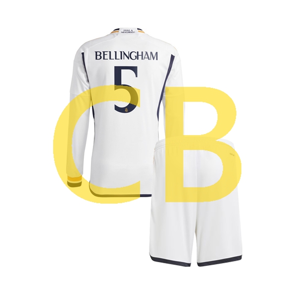 Fußballtrikot Real Madrid jude bellingham 5 Kinder Heim 2023-2024 Langarm