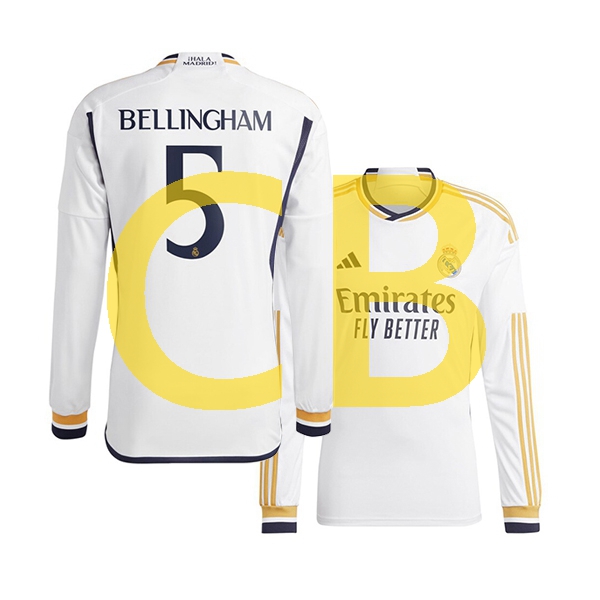 Fußballtrikot Real Madrid jude bellingham 5 Herren Heim 2023-2024 Langarm