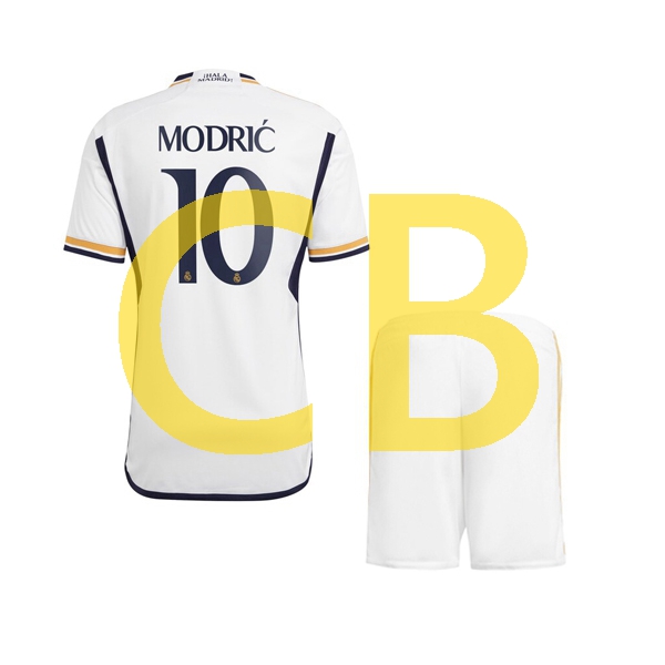 Fußballtrikot Real Madrid Modrić 10 Kinder Heim 2023-2024 Kurzarm