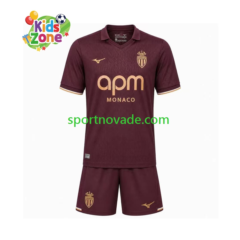 AS Monaco Auswärts Trikot Kinder Kurzarm 2026-2027