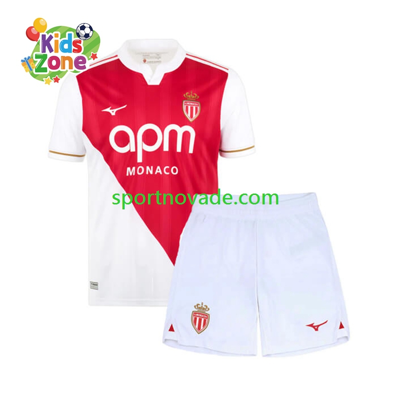 AS Monaco Heim Trikot Kinder Kurzarm 2025-2026