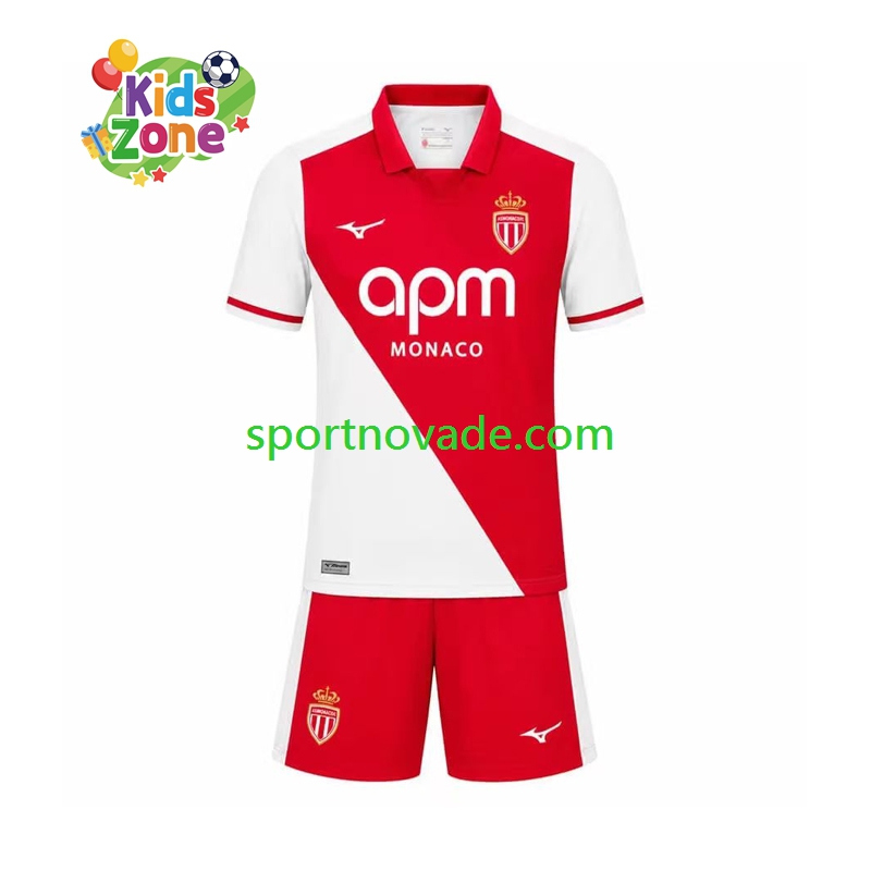 AS Monaco Heim Trikot Kinder Kurzarm 2026-2027