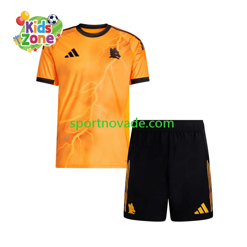 AS Rom Auswärts Trikot Kinder Kurzarm 2025-2026