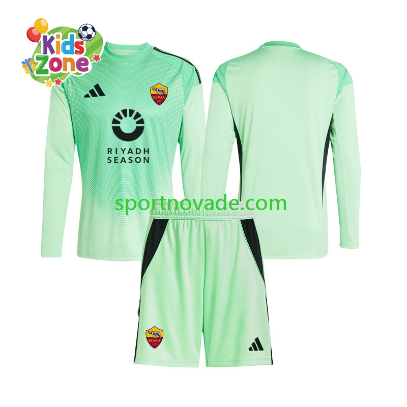 AS Rom Torwart Viertes Auswärts Trikot Kinder Langarm 2025-2026