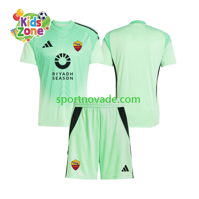 AS Rom Torwart Viertes Auswärts Trikot Kinder Kurzarm 2025-2026