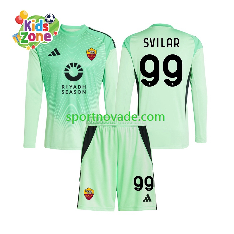 AS Rom Torwart Mile Svilar 99 Viertes Auswärts Trikot Kinder Langarm 2025-2026