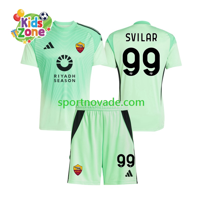 AS Rom Torwart Mile Svilar 99 Viertes Auswärts Trikot Kinder Kurzarm 2025-2026