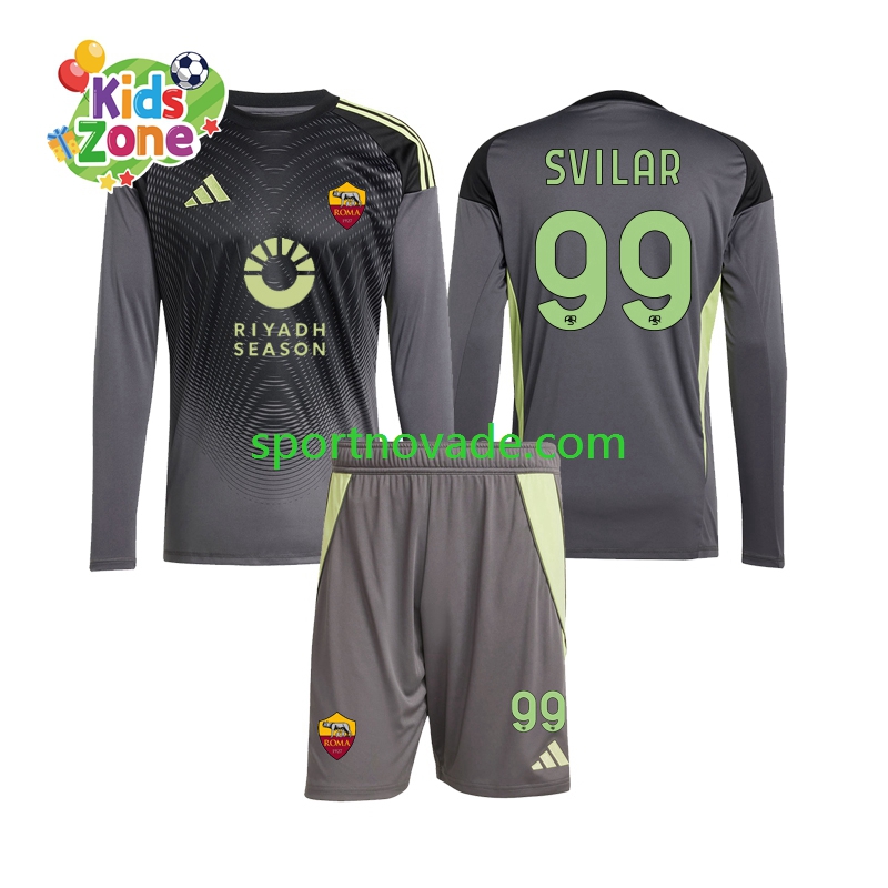 AS Rom Torwart Mile Svilar 99 Heim Trikot Kinder Langarm 2025-2026