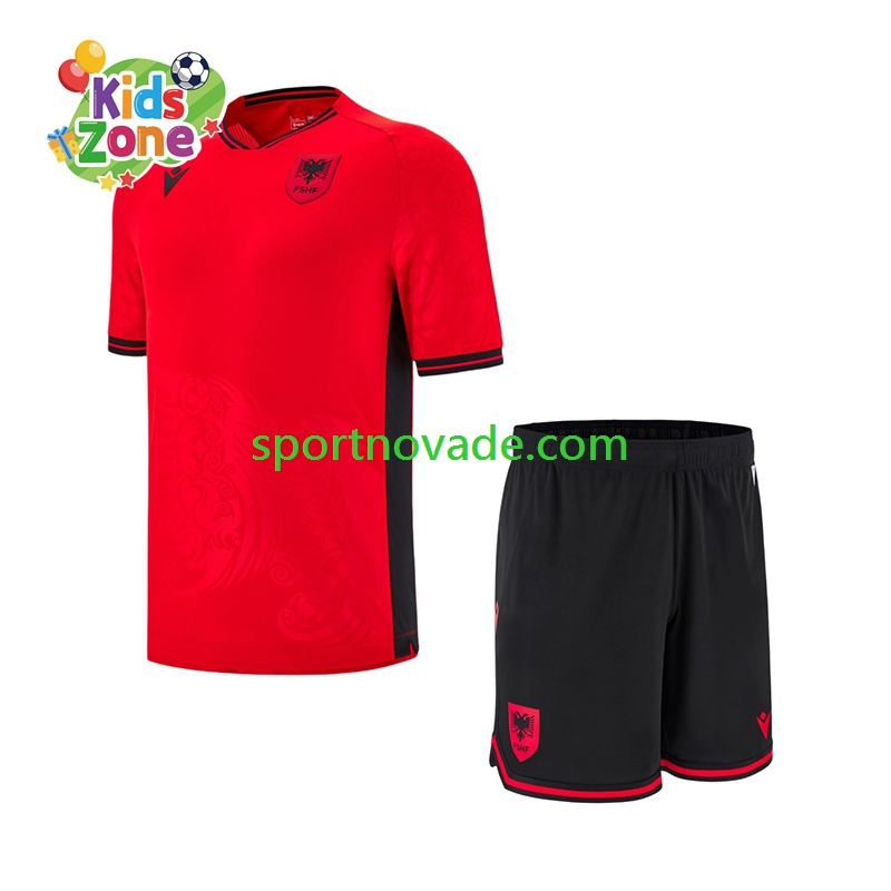Albanien Heim Trikot Kinder Kurzarm 2025-2026