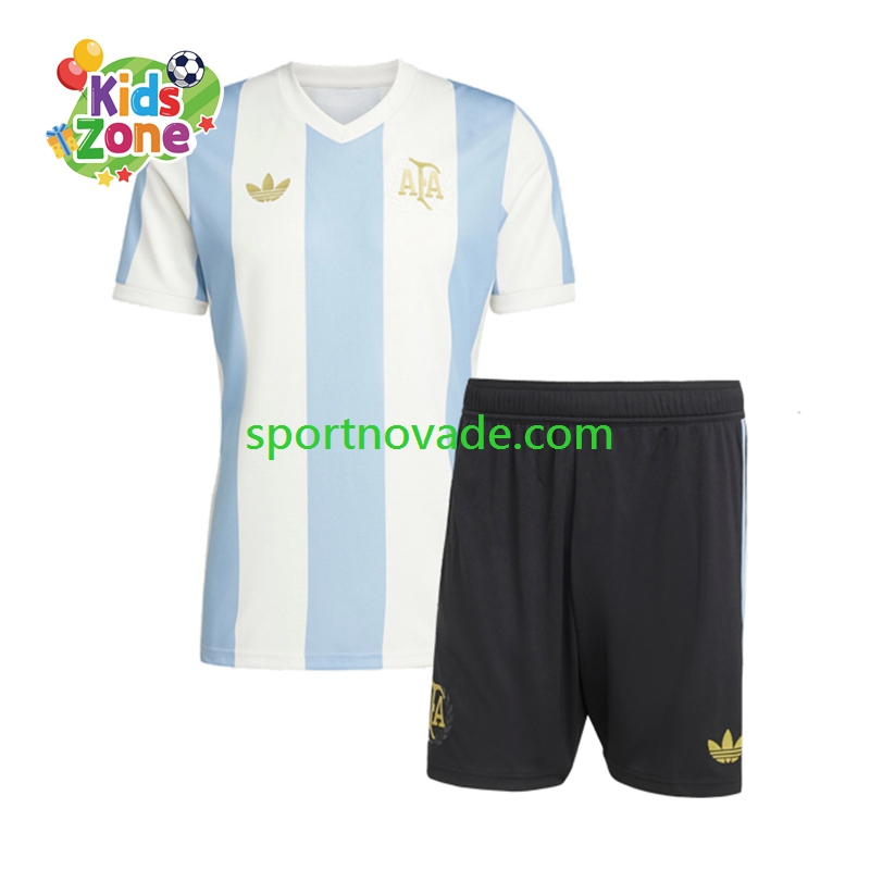 Argentinien 50 Anniversary Heim Trikot Kinder Kurzarm