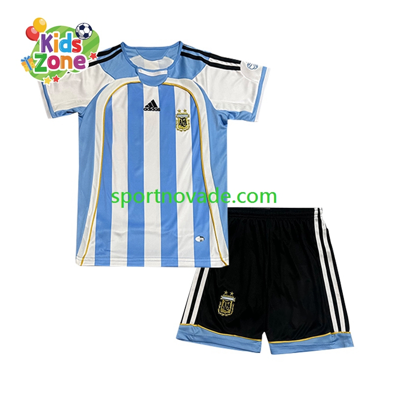 Argentinien Retro Heim Trikot Kinder Kurzarm 2006