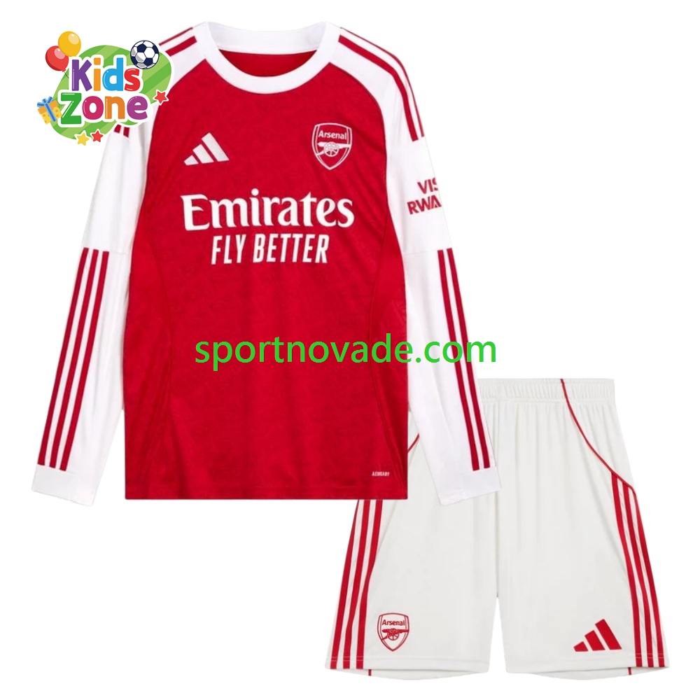 Arsenal Heim Trikot Kinder Langarm 2025-2026