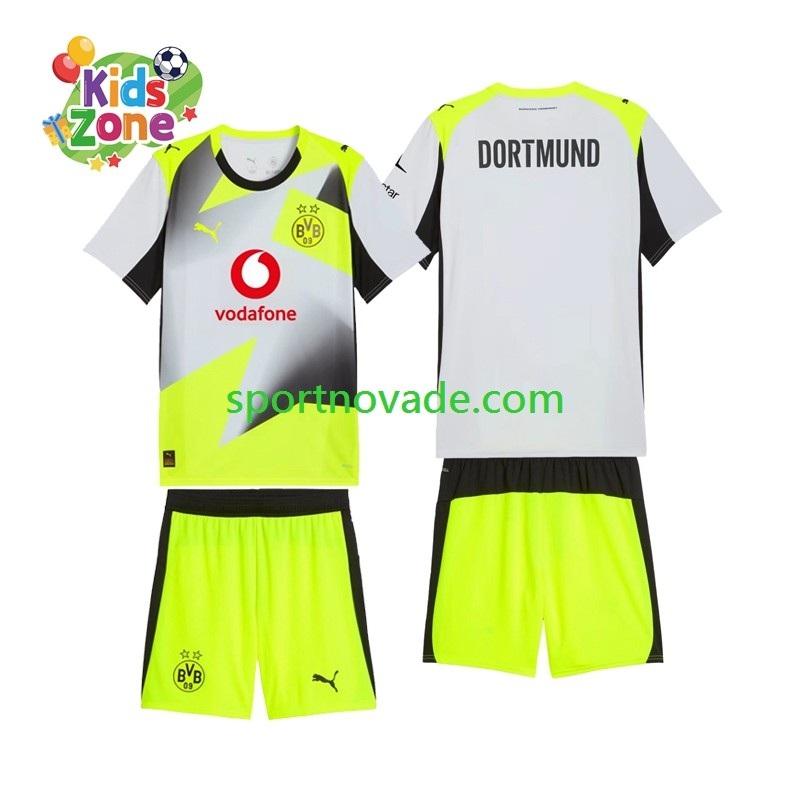 Borussia Dortmund Auswärts Trikot Kinder Kurzarm 2025-2026