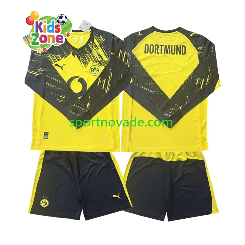 Borussia Dortmund Heim Trikot Kinder Langarm 2025-2026