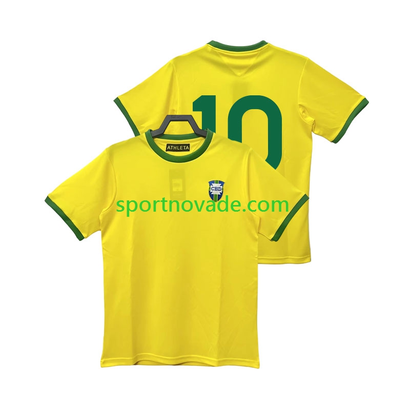 Brasilien 10 1970 Retro Heim Trikot Herren Kurzarm