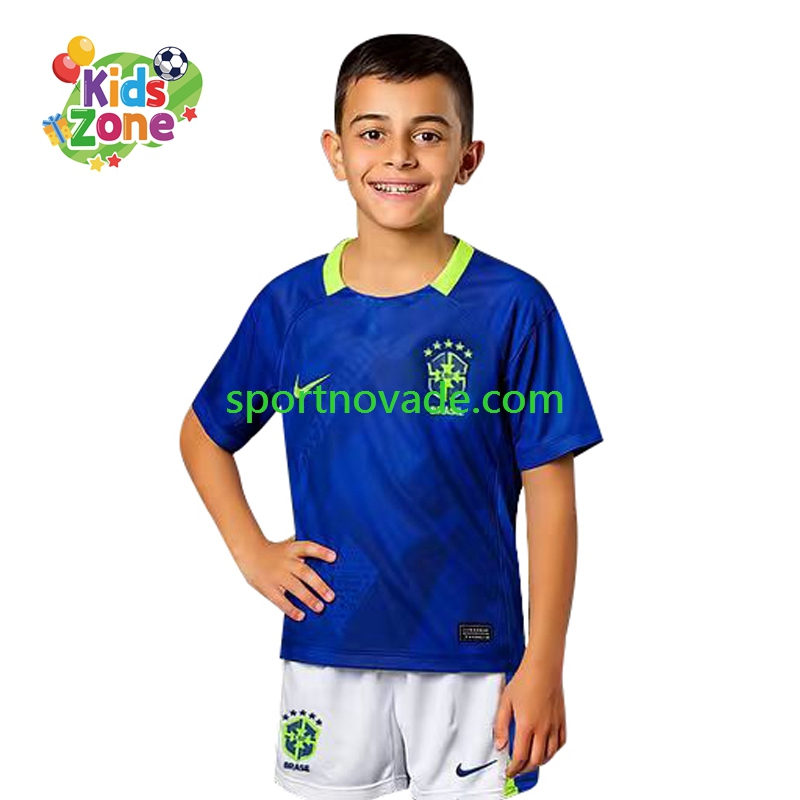 Brasilien Auswärts Trikot Kinder Kurzarm 2025-2026