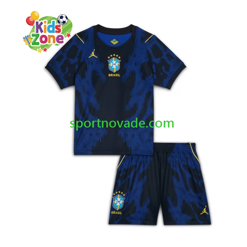 Brasilien Auswärts Trikot Kinder Kurzarm World Cup 2026
