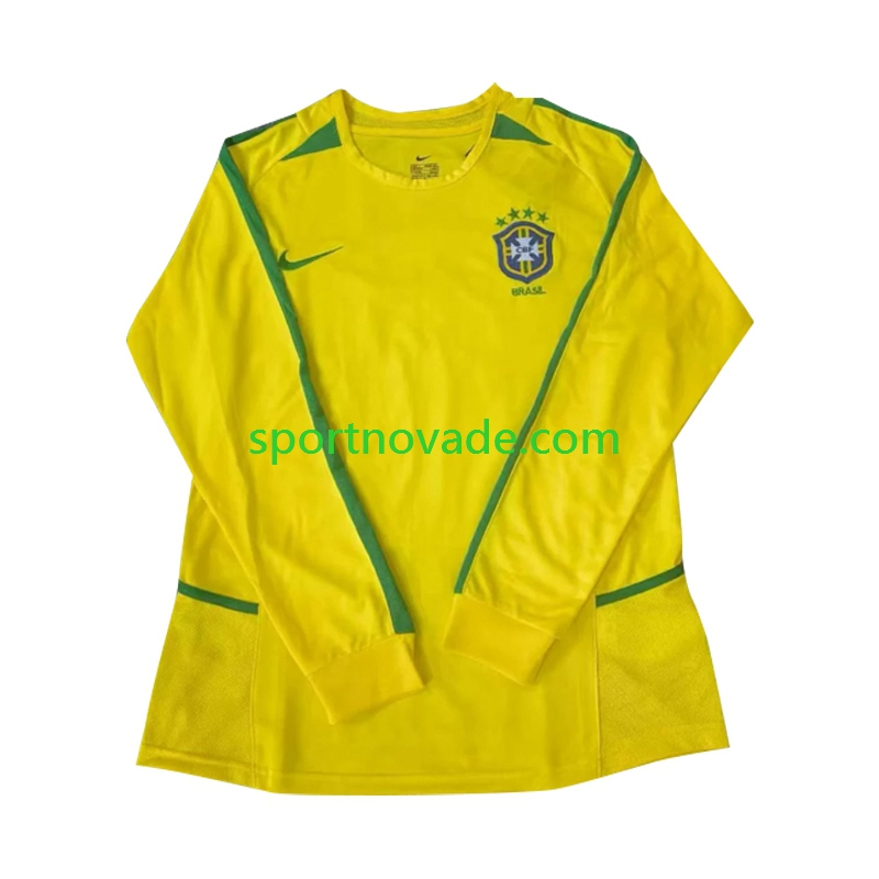 Brasilien Retro Heim Trikot Herren Langarm 2002