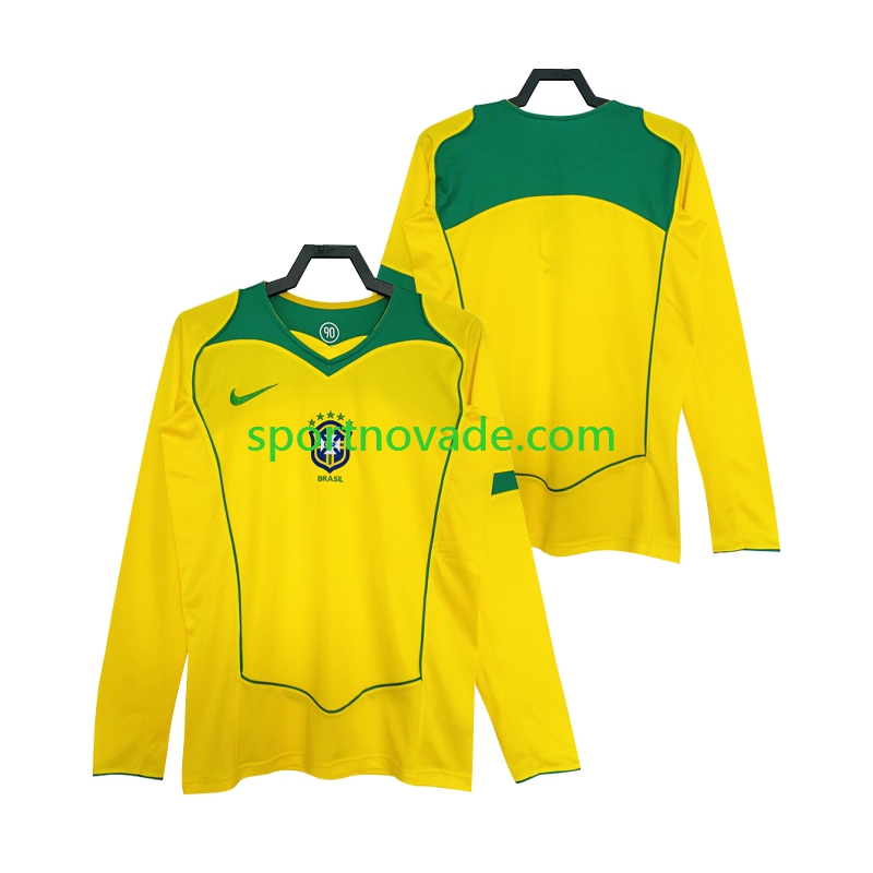 Brasilien Retro Heim Trikot Herren Langarm 2004