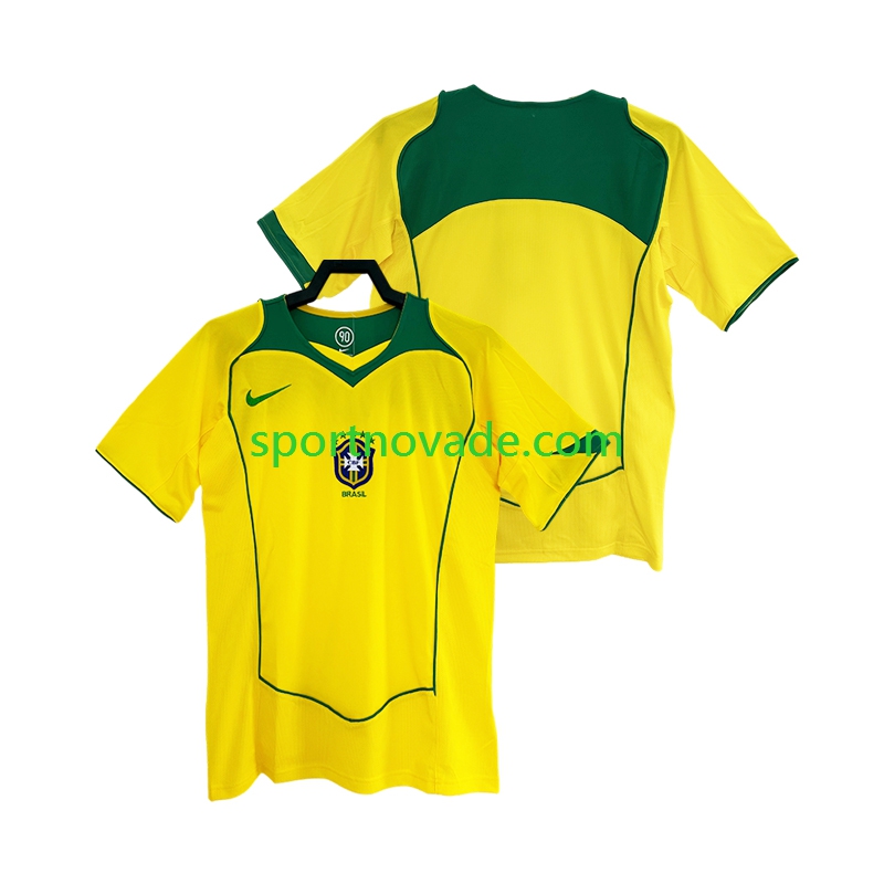 Brasilien Retro Heim Trikot Herren Kurzarm 2004