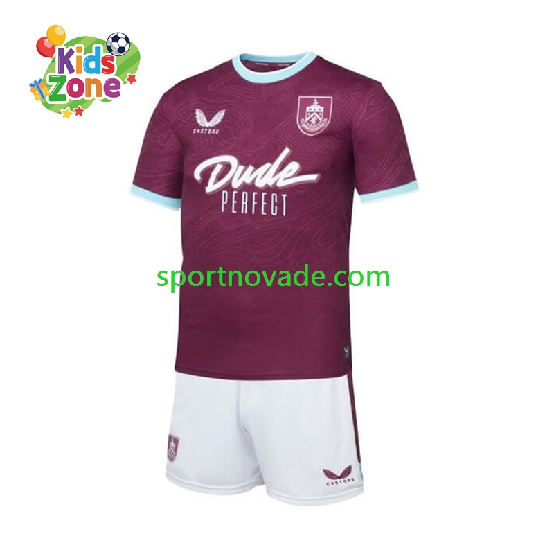 Burnley Heim Trikot Kinder Kurzarm 2025-2026