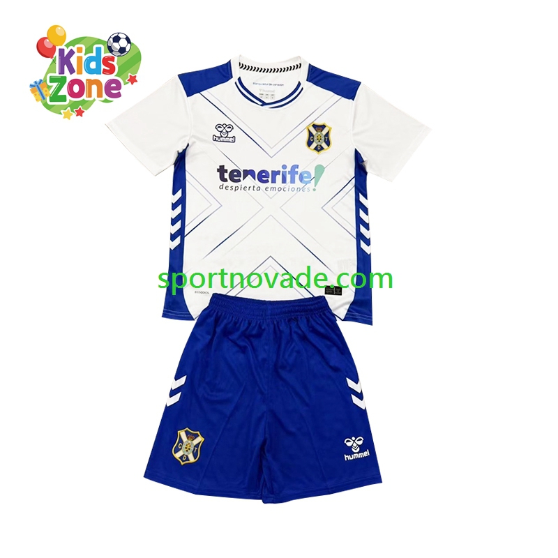 CD Tenerife Heim Trikot Kinder Kurzarm 2025-2026
