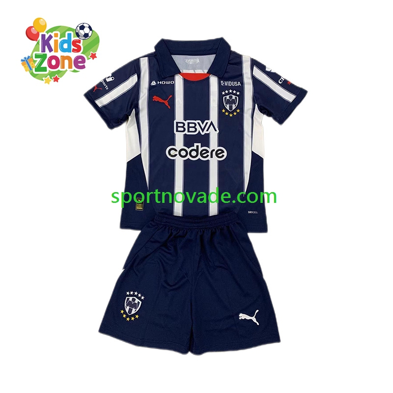 CF Monterrey Heim Trikot Kinder Kurzarm 2024-2025