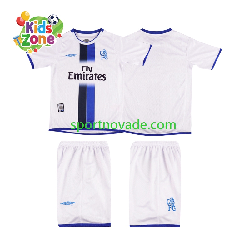 Chelsea Retro Auswärts Trikot Kinder Kurzarm 2003 2004