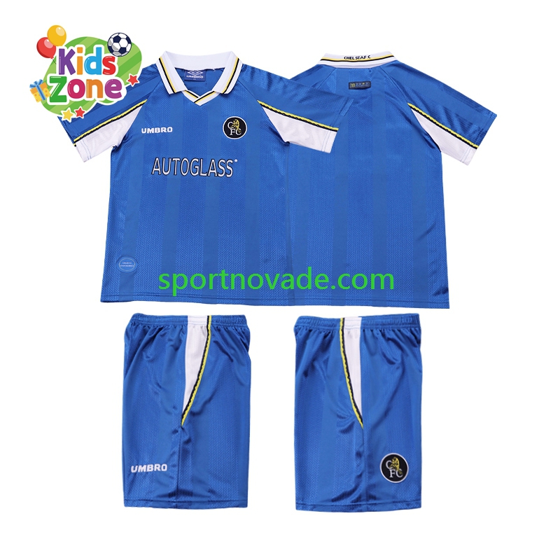 Chelsea Retro Heim Trikot Kinder Kurzarm 1997 1999