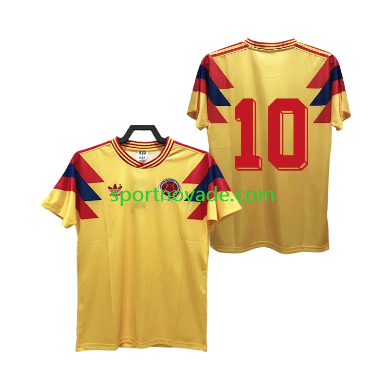 Kolumbien 10 Retro Heim Trikot Herren Kurzarm 1990