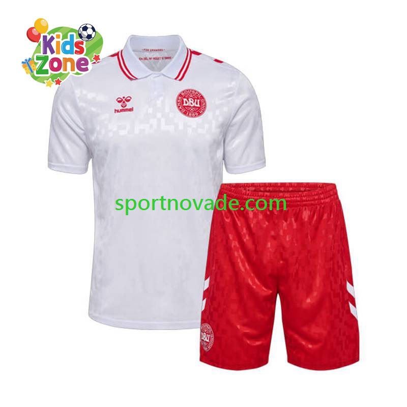 Dänemark Auswärts Trikot Kinder Kurzarm Euro 2024