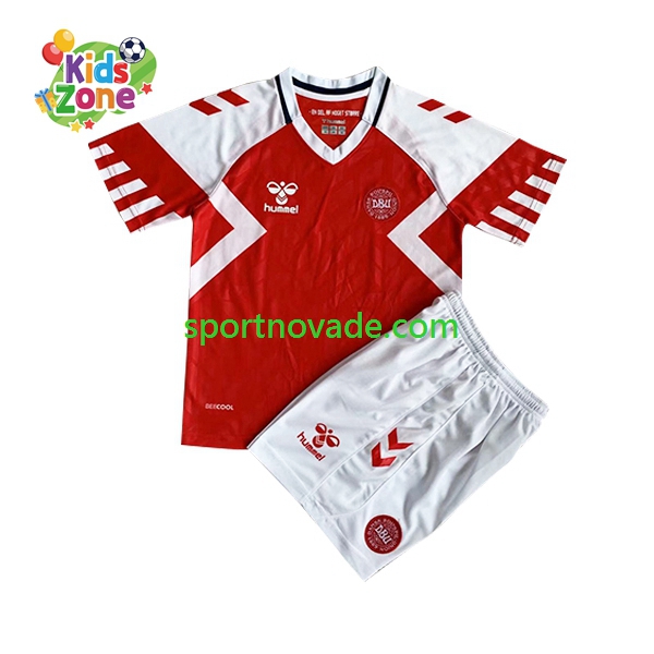 Dänemark Heim Trikot Kinder Kurzarm 2023