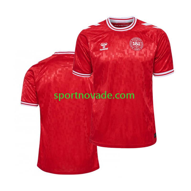 Dänemark Heim Trikot Herren Kurzarm Euro 2024