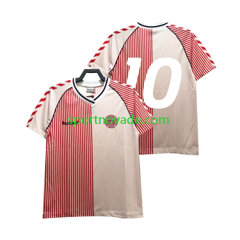 Dänemark Retro Heim Trikot Herren Kurzarm 1986