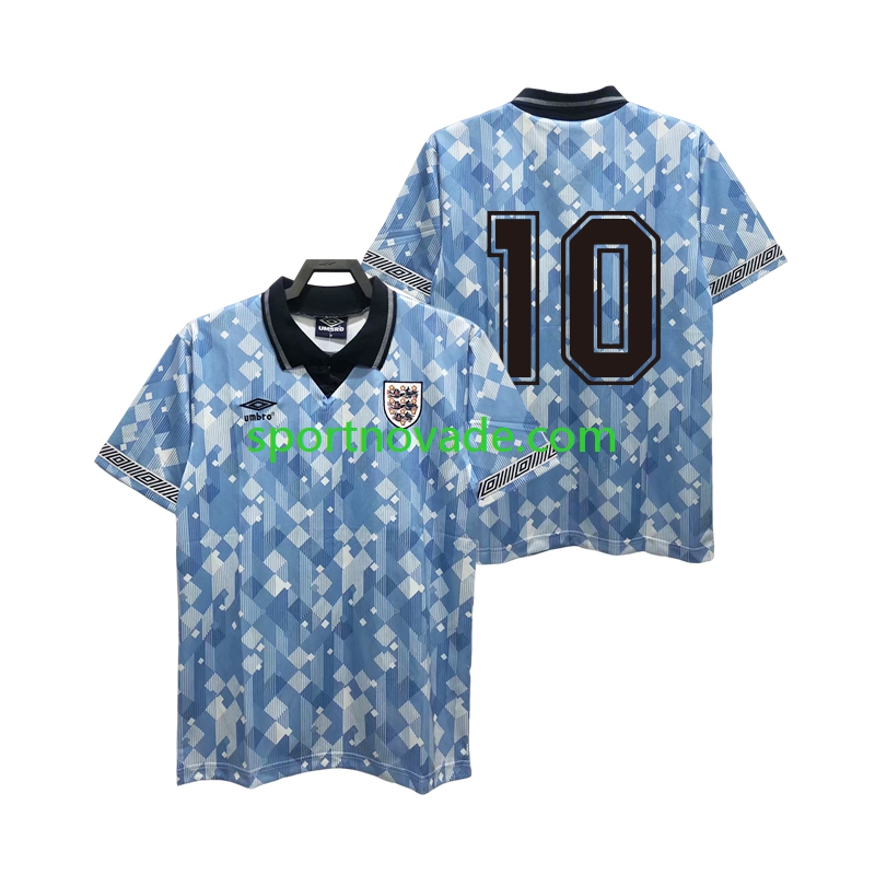 England 10 Retro Dritt Trikot Herren Kurzarm 1990
