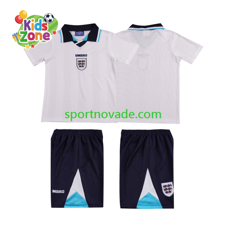England Retro Heim Trikot Kinder Kurzarm 1996