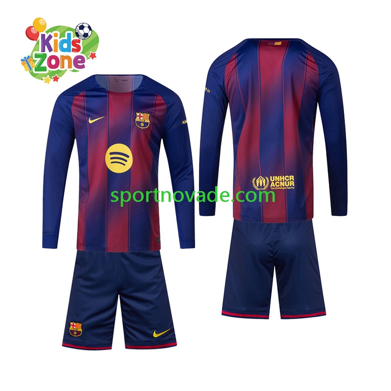 FC Barcelona Heim Trikot Kinder Langarm 2025-2026