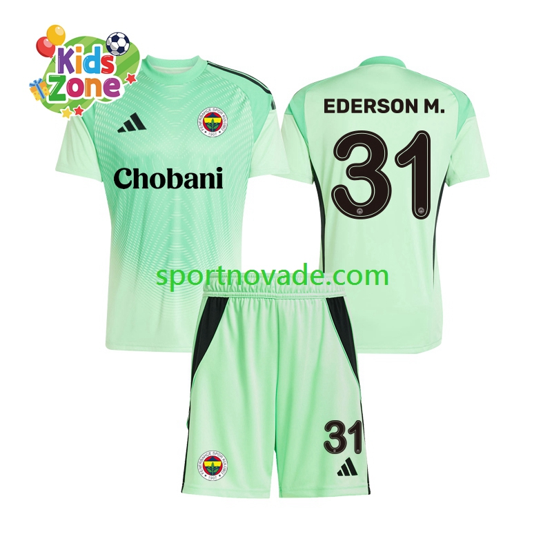 Torwart Fenerbahce Ederson Moraes 31 Auswärts Trikot Kinder Kurzarm 2025-2026